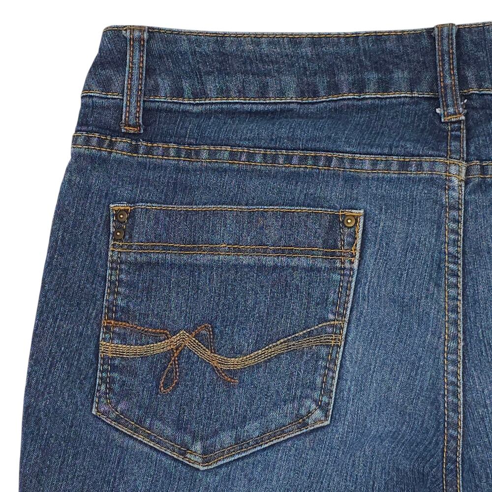 Faded Glory Jeans Womens 14 Blue Bootcut Mid Rise Stretch Denim Classic - Picture 9 of 12